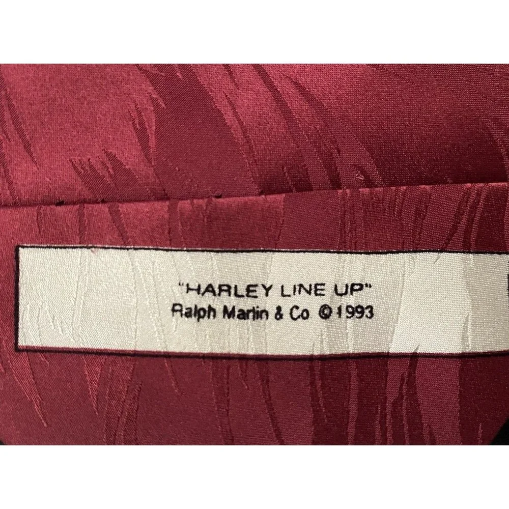 Harley Line Up 1993 Harley Davidson Ralph Martin 100% Silk‎ Neck Tie Vintage 4